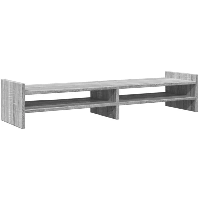 Image of vidaXL Monitor Stand Grey Sonoma 100x27x20 cm Engineered Wood