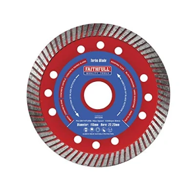 Image of Faithfull FAIDB115TURB Hard Material Fast Cut Performance Diamond Cutting Blade 115 mm (4.5 Inch)