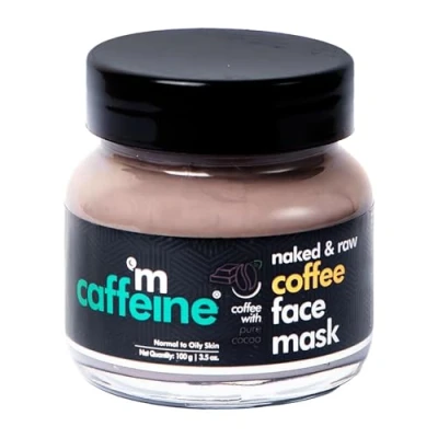 Image of mCaffeine Naked and Raw Coffee Face Mask Enriched with Pure Arabica Coffee, Argan Oil, Vitamin E Removes Excess Oil Avert Dryness 100 g