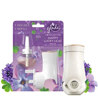 Image of Glade Plug In Holder and Refill, Electric Scented Oil, Happy Lucky Lilac, 20 ml