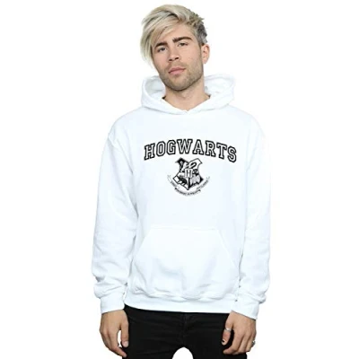 Image of Harry Potter Men&#039;s Hogwarts Crest Hoodie White Large