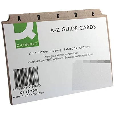 Image of Q Connect Guide Card 152x102mm A Z Buff (25 Pack)