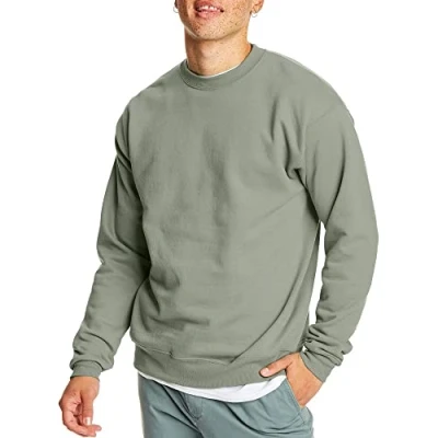 Image of Hanes Men&#039;s EcoSmart Fleece, Cotton Blend Pullover, Crewneck Sweatshirt, 1 Or 2 Pack Available, Stonewashed Green, XL