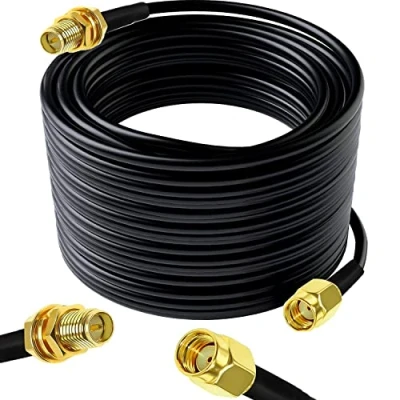 Image of RUNCCI YUN 10m 33ft RP SMA WiFi Antenna extension cable,RP Male to Female Cable, Coaxial Cable Connector Adapter(Black) for Wireless LAN Router Bridge &amp; Cellular Antenna, Not TV