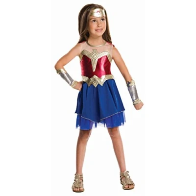 Image of Rubie&#039;s Official Child&#039;s Dc Comics Warner Bros Dawn of Justice Wonder Woman Costume Medium