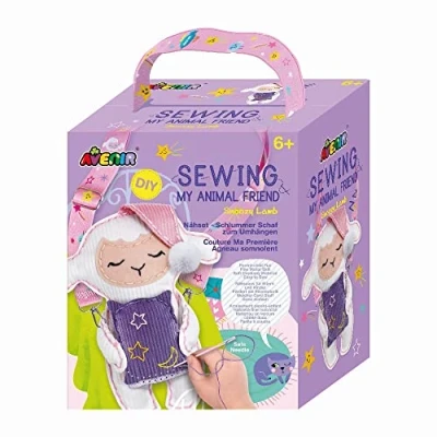 Image of Avenir 6301818 DIY Sewing Kit Stuffed Toy, Snooze Sheep, Neck Animal, Craft for Children, Creative Set, from 6 Years