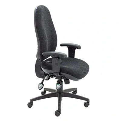 Image of Office Hippo Physio Approved Desk Chair, Ergonomic Home &amp; Chair With Adjustable Seat, Back Lumbar Pump For Comfort Support, Computer Arms Charcoal
