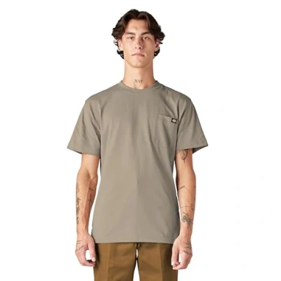 Image of Dickies Men&#039;s Heavyweight Crew Neck Short Sleeve Tee T Shirt, Desert Sand, S