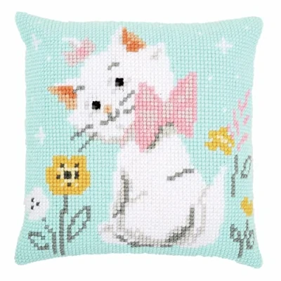 Image of Vervaco Cross Stitch Cushion Kit: Disney: Aristocats Marie, Cotton, NA, 40 x 40cm
