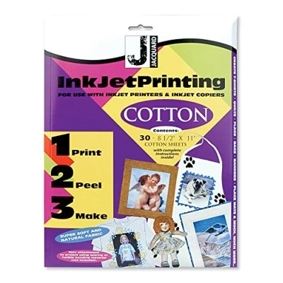 Image of Jacquard Ink Jet Fabric Sheets, 8.5 x 11 inch (Pack of 30), Cotton, 28 22 Centimeters