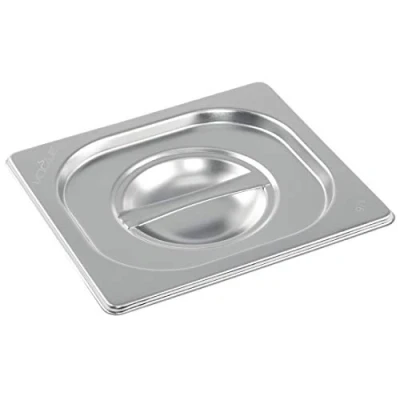 Image of Vogue Stainless Steel 1/6 Gastronorm Pan Lid, Silver, Compatible with all sized Trays (K992) K993