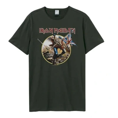 Image of Amplified Unisex Adult Trooper Iron Maiden T Shirt (L) (Charcoal)
