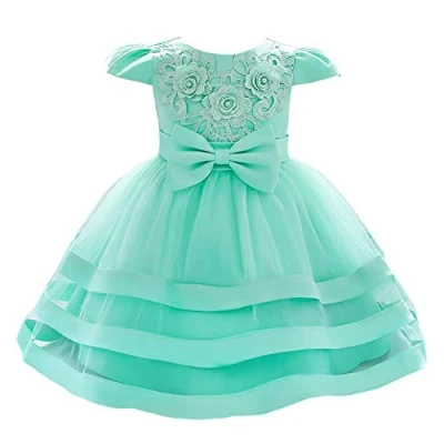 Image of Lito Angels Baby Girls Flower Girl Bridesmaid Dress Wedding Party Embroidered Floral Elegant Ball Gown Age 12 18 Months Green 424