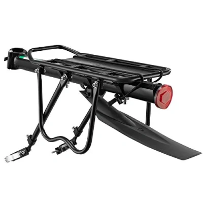 Image of ROCKBROS Bike Pannier Rack Rear Mountain Bicycle Carrier with Reflector Adjustable Luggage Cargo Quick Release Cycling Seatpost Black, 50KG Capacity, 24&quot; 29&quot;