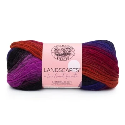 Image of Lion Brand Yarns Landscapes Yarn, Acrylic, Volcano, 17.78 x 7.62 cm