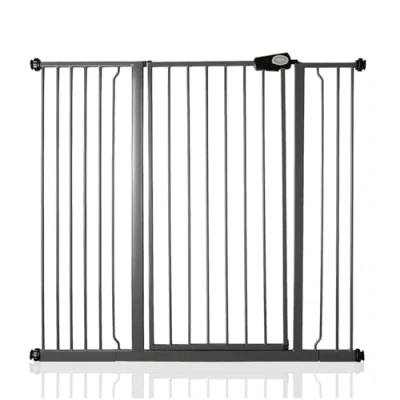 Image of Bettacare Child and Pet Gate, 120.3cm 127.9cm, Slate Grey, Extra Tall Gate 104cm in Height, Pressure Fit Stair Baby Suitable for Dog or Barrier, Easy Installation
