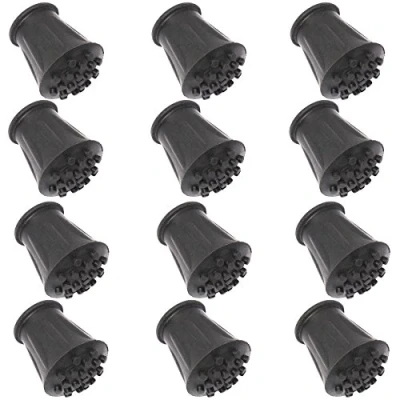 Image of 12x Thick Black Rubber Ferrules 16mm Walking Stick Ends
