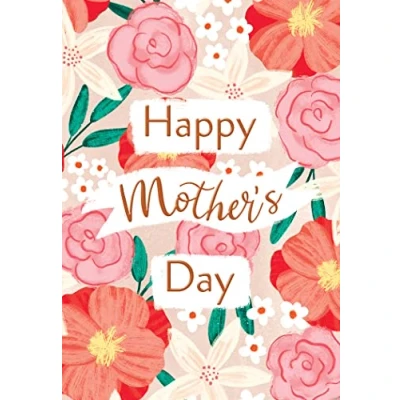 Image of Piccadilly Greetings Happy Mother&#039;s Day Card Flowers 7 x 5 inches