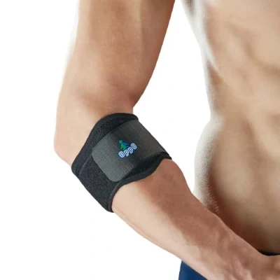 Image of OPPO Neoprene Tennis/Golfers Elbow Support Strap with Silicone Pad for Compression Preventing Injury or Tendonitis, Repetitive Strains &amp; Forearm Pain. Adjustable Fit Tension