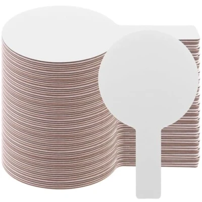 Image of 60 Pcs Dry Erase Answer Paddles, Handheld Double Sided Paddles Mini White Boards Small Board Signs Auction for Classroom Teaching Office Meeting Voting Bridal Shower Games