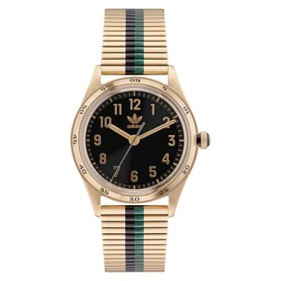 Image of Adidas Stainless Steel Goldtone/Green/Black Bracelet Watch (Model: AOSY225262I), Gold/Black/Green