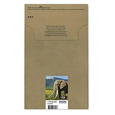 Image of Epson 24XL Elephant High Yield Genuine Multipack, Eco Friendly Packaging, 6 colours Claria Photo HD Ink Cartridges, XL Capacity