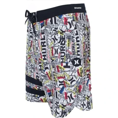 Image of Hurley Phantom Eco 25th S1 Block Party 18&quot; Boardshorts, Barely Bone, 30