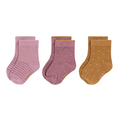 Image of LÄSSIG Baby Kids Socks GOTS 3 pcs. assorted rosewood, Size: 23 26
