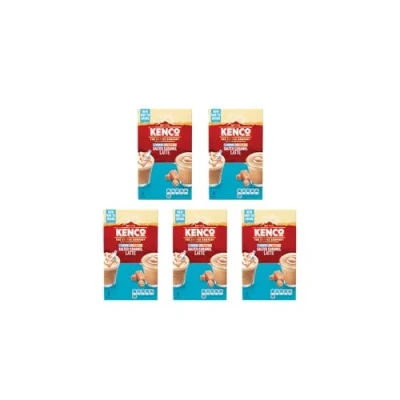 Image of Kenco Iced Hot Salted Caramel Latte Sachets x8 (Pack of 5, Total 40 Sachets)