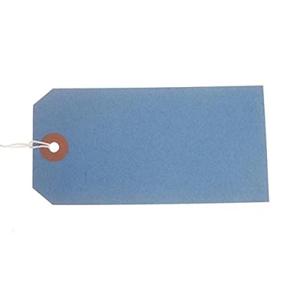 Image of ValueX Reinforced Coloured Strung Tag, 120x60mm, Blue, Pack of 1000