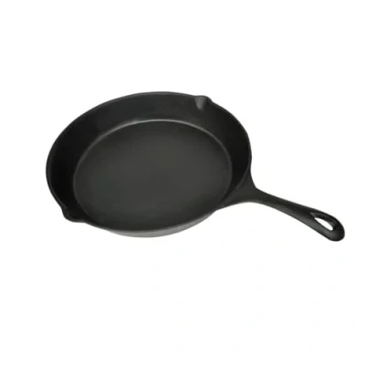 Image of vidaXL 30 cm Heavy Duty Cast Iron Grill Fry Pan, Non Stick Cooking Surface, Versatile Use, Easy Clean, Heat Conducting, Suitable for All Hob Types &amp; BBQ