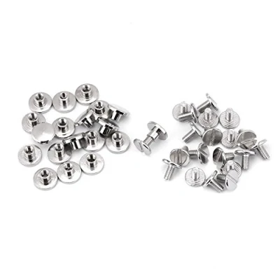 Image of Hilitand 20pcs Durable Brass Threaded Flat Head Nut Nail Rivets Screws Leather Craft Strap Handle Bag Accessories (5mm)