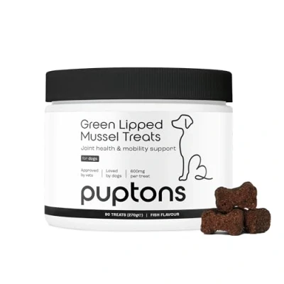 Image of Puptons Green Lipped Mussel Treats for Dogs Aids Stiff &amp; Aching Joints 600mg Non defatted (90 Treats)