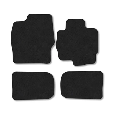 Image of Car Mats Compatible with Mitsubishi Colt (2004 2009) Tailored Fit Black Carpet Floor Set Accessory Custom 4 Pieces Anti Slip Backing &amp; Binding Trim Edge