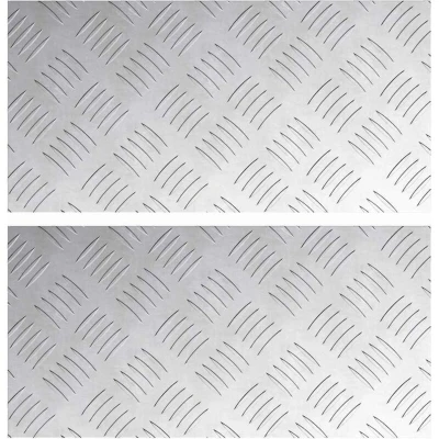 Image of vidaXL Aluminium Checker Plates 2 Pack, Non Slip, 40x20 cm