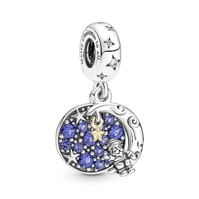 Image of Pandora Santa Claus On The Moon Double Dangle Charm 769648C01