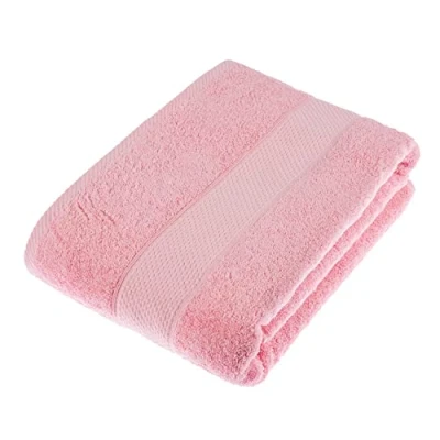Image of HOMESCAPES Raspberry Pink Turkish Cotton Bath Sheet Super Soft Thick &amp; Absorbent 500 GSM Towel Heavy Weight for everyday Luxury