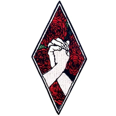 Image of Love You Hand and Rose Patch Embroidered Badge Iron On Sew Emblem