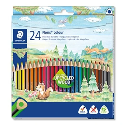 Image of STAEDTLER 187 C24 Noris Colour Triangular Pencils Assorted Colours (Pack of 24)