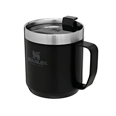 Image of Stanley Classic Legendary Camp Travel Mug 0.35L Keeps 1.5 Hours Hot 3 Cold Dishwasher Safe Stainless Steel Coffee Cup BPA Free Matte Black