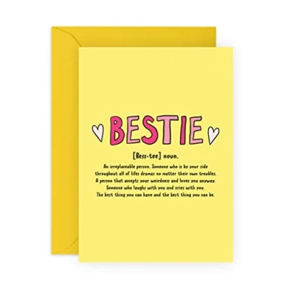 Image of Central 23 Besties Card Friendship Gifts For Women Bestfriend Bff Sweet Words Female Friends Best Friend Birthday Comes With Fun Stickers