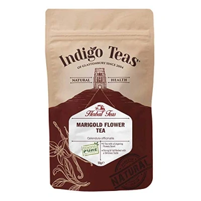 Image of Indigo Herbs Marigold Flowers Tea 50g Calendula officinalis Dried Loose Herbal Pesticide Free