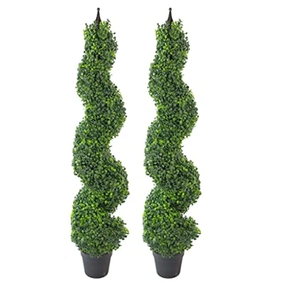 Image of Leaf Design UK Buxus Boxwood Spiral Trees, 120cm