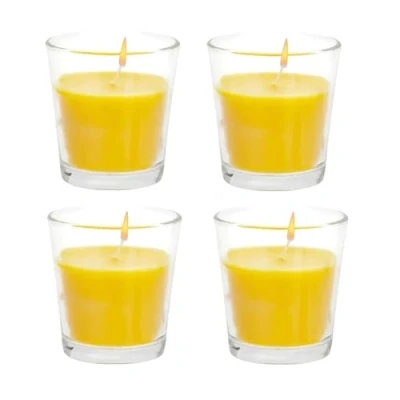 Image of 4 x Outdoor Garden Citronella Glass Jar Candle Insects Mosquitos Repellent Fragrance Camping BBQ Dining