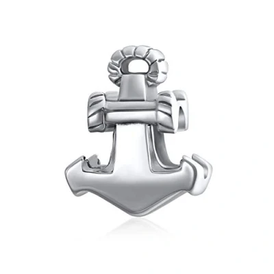 Image of Nautical Boat Anchor Rope Vacation Travel Charm Bead For Women Teen .925 Sterling Silver Fits European Bracelet