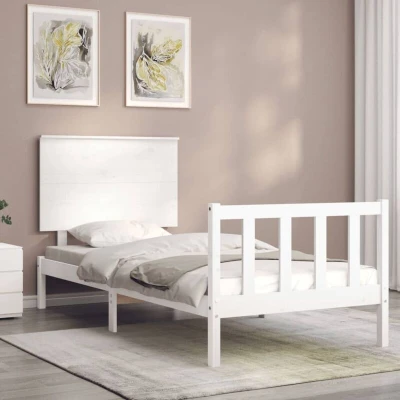 Image of vidaXL Bed Frame without Mattress White 90x200 cm Solid Wood Pine