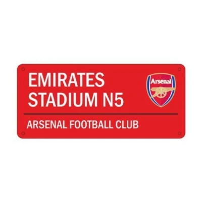Image of Official Football Merchandise Metallic Sign Street Design for Stadium 40cm x 18cm Arsenal