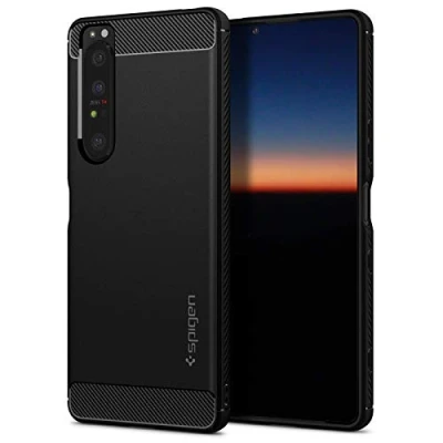 Image of Spigen TPU Rugged Armor Back Cover Black Sony Xperia 1 III