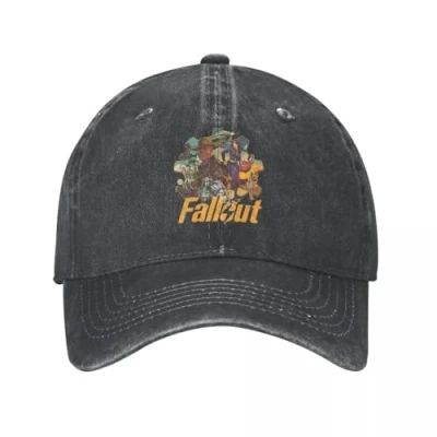 Image of Baseball Cap Unisex and Fashionable Fallouts Vault Tec Video Game Nuka Style Caps Distressed Denim Hats Retro Outdoor Activities Snapback Hat Sports Gifts