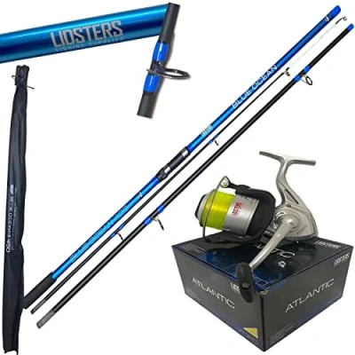 Image of Lidsters Fishing 14ft 3pc 4.2m Blue Ocean sea rod + Atlantic Reel